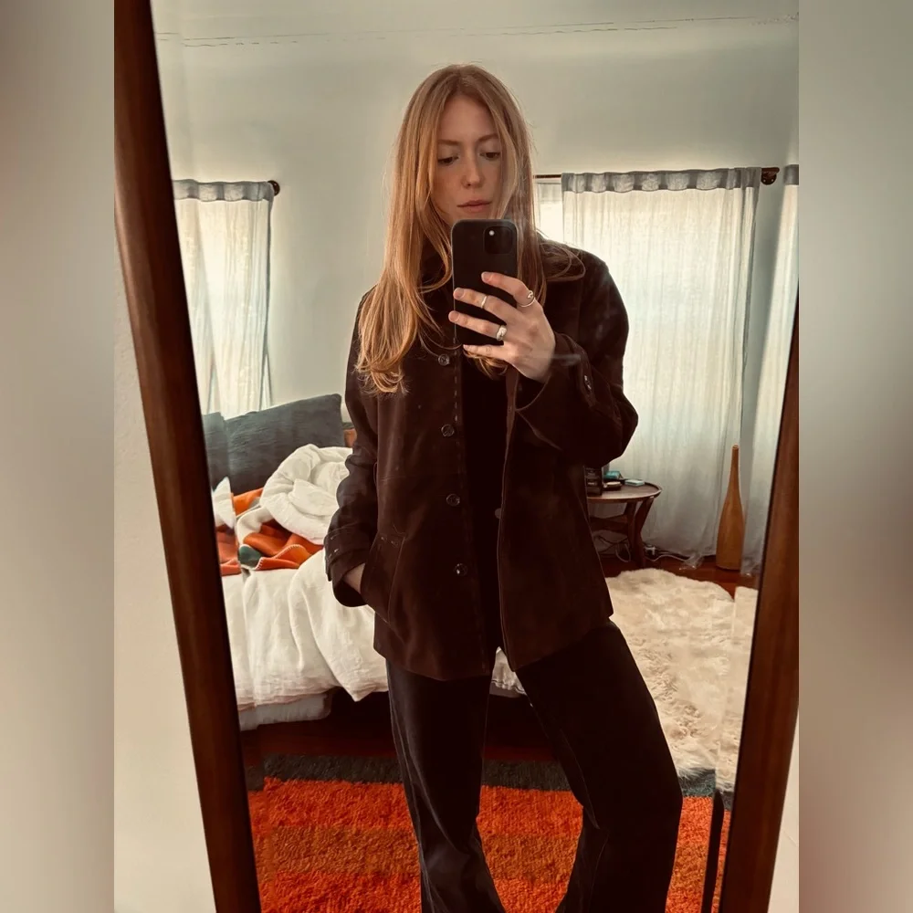 Rouje Dark Brown Leather Jacket - Picture 1 of 3